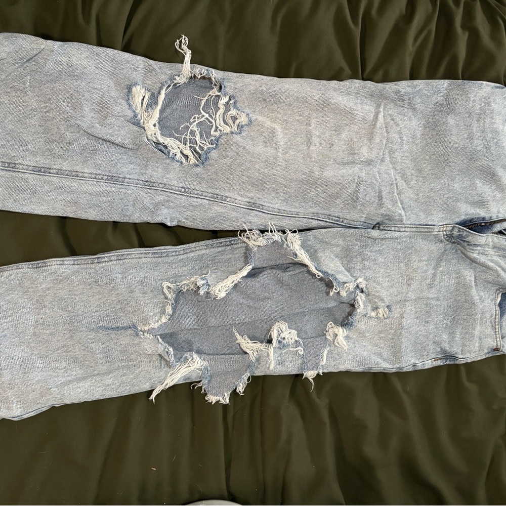 Distressed Gray Jeans